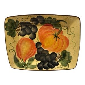 World Market  Ceramic Platter with grape and pumpkin